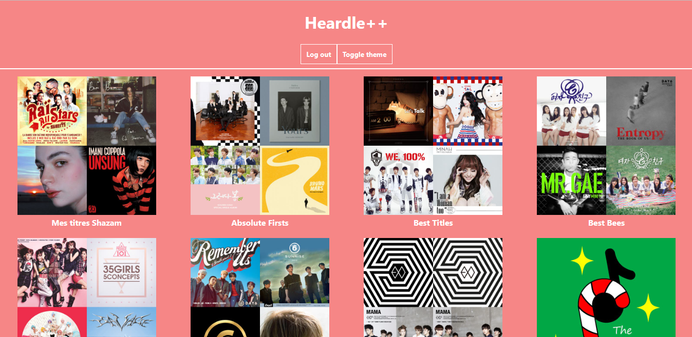 Heardle++ playlist selection phase